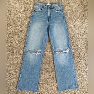 Zara Wide Leg Distressed Jeans